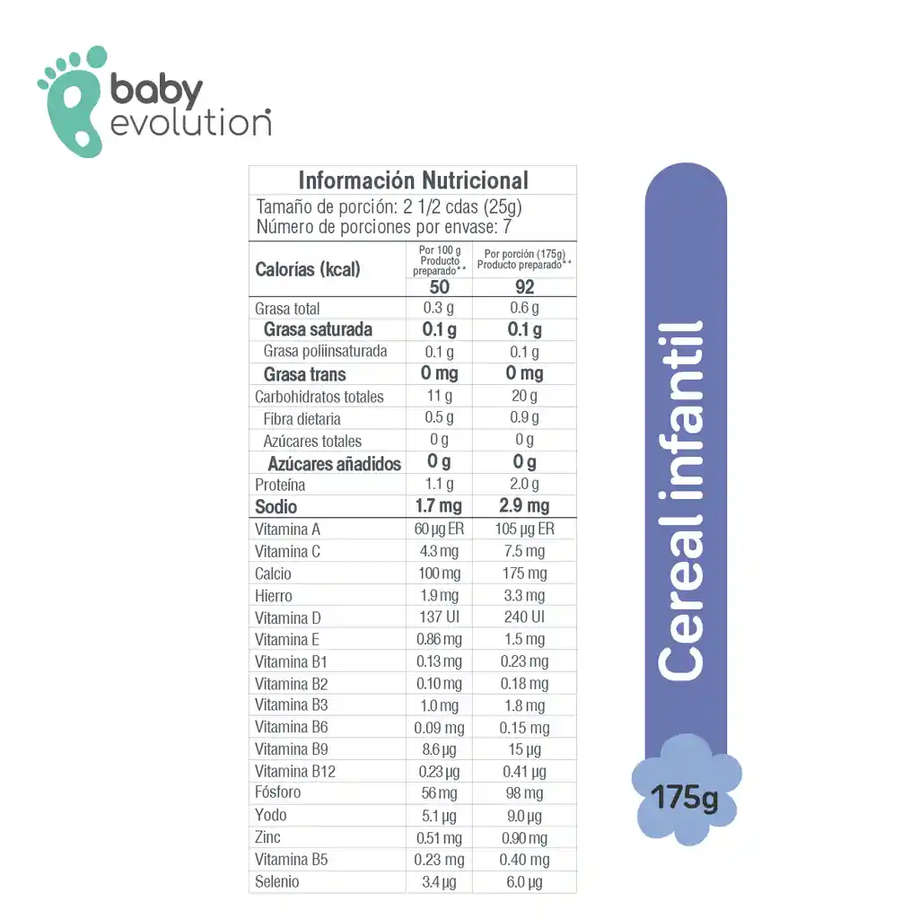 Baby Evolution Cereal Infantil de  Arroz sin azúcar añadido