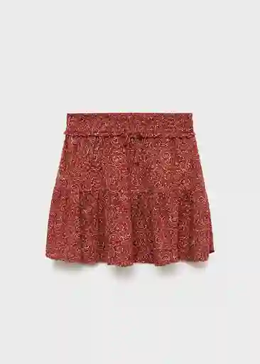 Falda Lolita Terracota Talla 14 Niña Mango