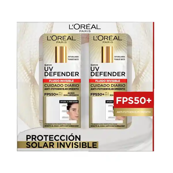 L'Oréal Protector Solar uv Defender Fluido Invisible Fps 50+