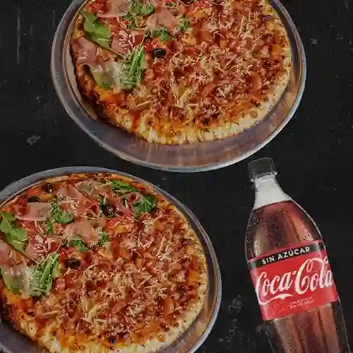 Combo 2 Pizza por Mitades Gaseosa 1.5Lts