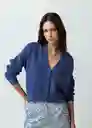 Blusa Tejido Mujer Azul Cetaceo Talla S 482G033 Naf Naf