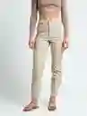 Pantalón Hailey Mujer Beige Concreto Claro T. 4 439E307 Naf Naf