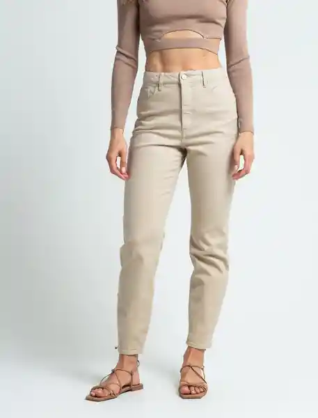 Pantalón Hailey Mujer Beige Concreto Claro T. 4 439E307 Naf Naf