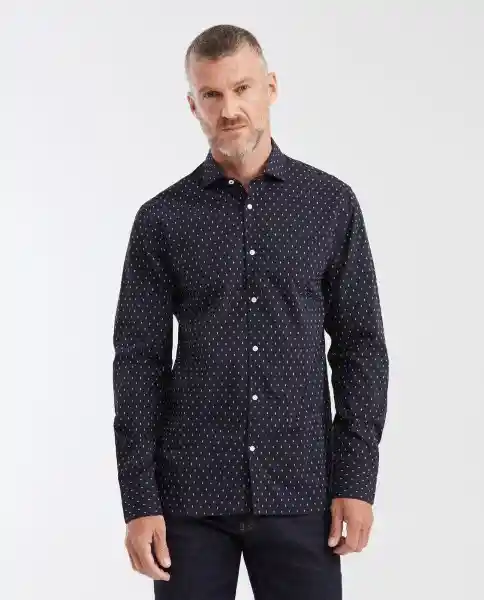 Camisa Premium Dobby Azul Colonial Ultraoscuro Talla M Chevignon