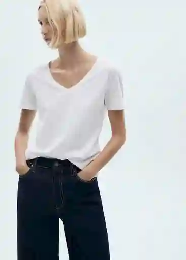 Camiseta Chalapi Blanco Talla L Mujer Mango