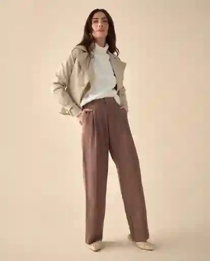 Pantalón Café Pardo Medio Talla 10 431G007 Esprit