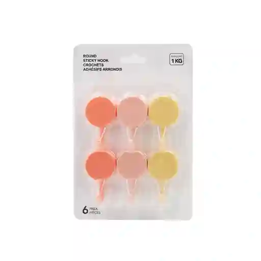 Gancho Adhesivos Redondos Pequeños Multicolor Miniso