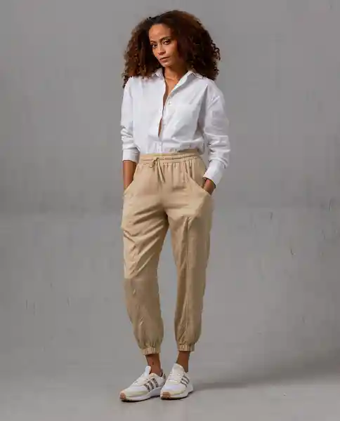 Pantalón Mujer Beige Talla 12 Rifle