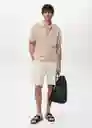 Camisa Samu Beige Talla L Hombre Mango