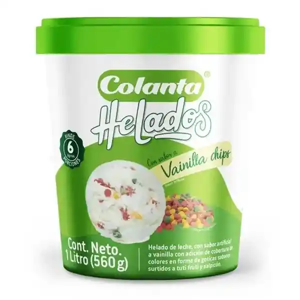 Colanta Helado Vainilla Chips