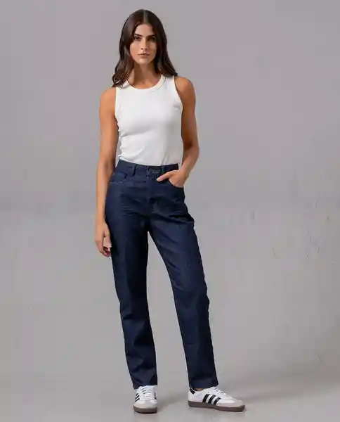 Jean Mom Mujer Azul Prusia Oscuro Talla 4 87540 Rifle