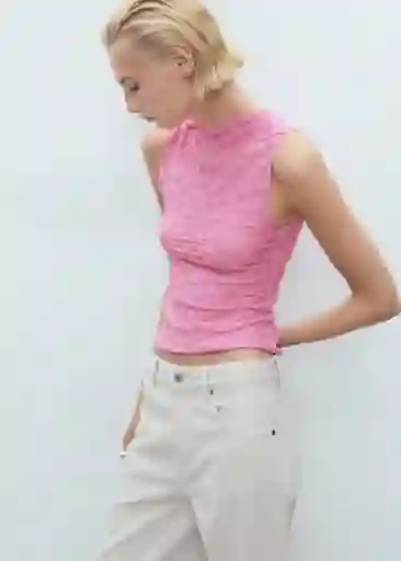 Top Acadia Rosa Pastel Talla S Mujer Mango