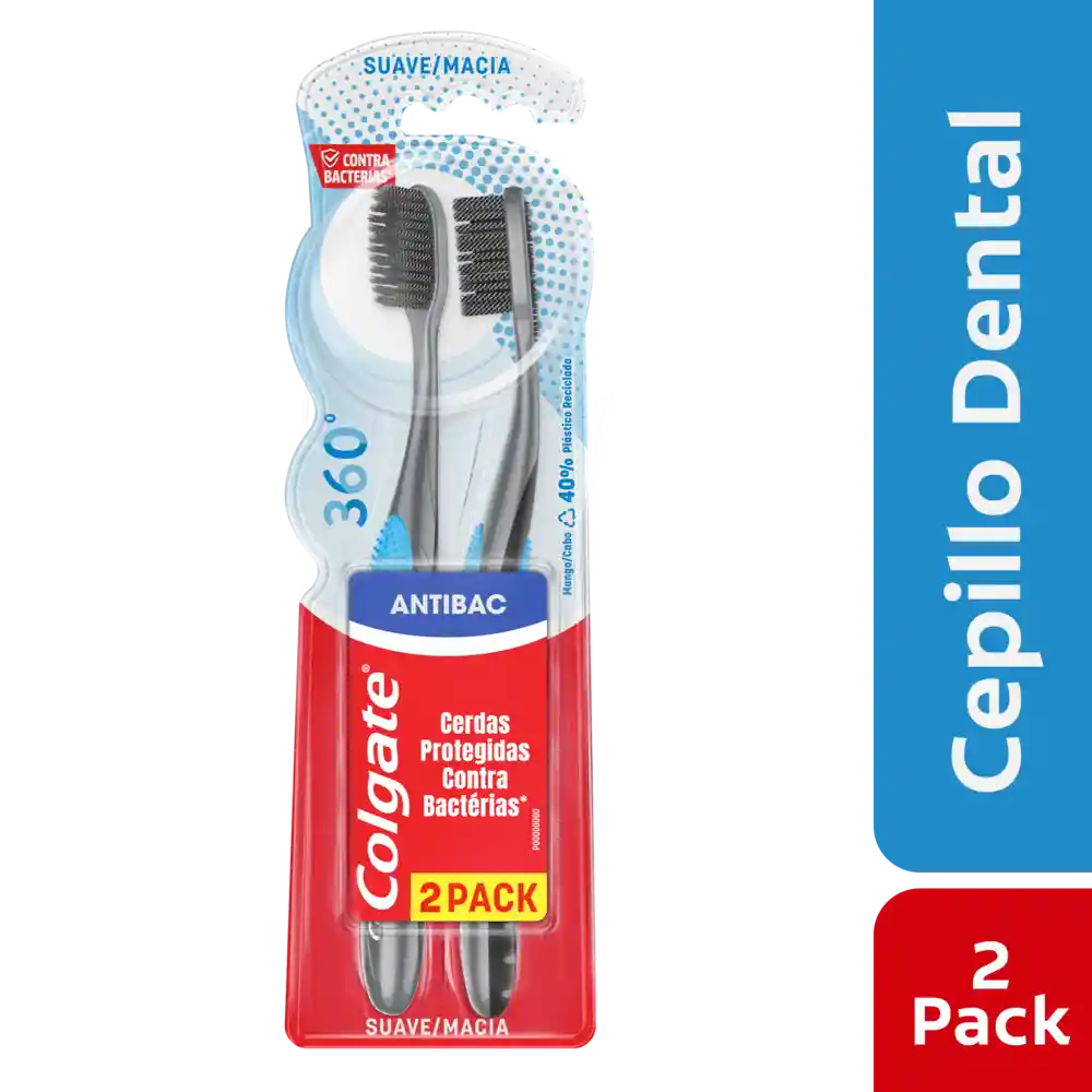 Cepillo Dental Colgate 360° Charcoal x2und