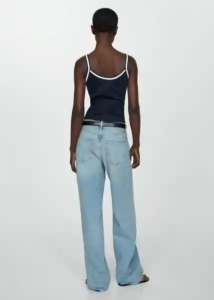 Top Ravioli Navy Talla M Mujer Mango