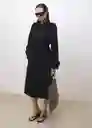 Abrigo Trench Eiffel Negro Talla 24 Mujer Mango