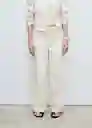 Jean Mara Offwhite Talla 40 Mujer Mango