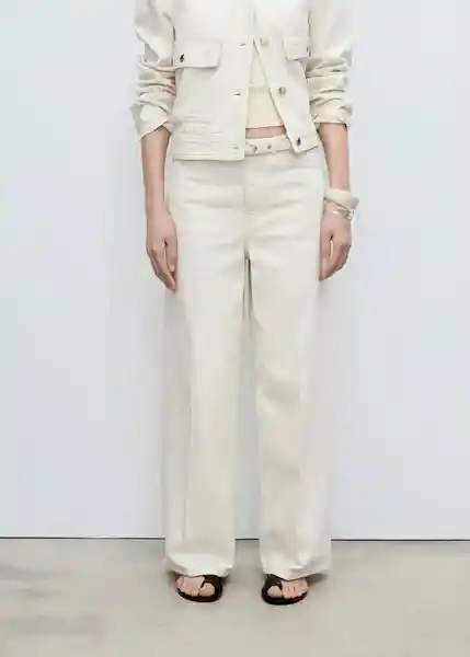 Jean Mara Offwhite Talla 40 Mujer Mango