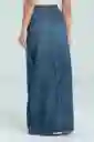 Falda Denim Midi Cierre Color Azul Oscuro Talla 6 Ragged