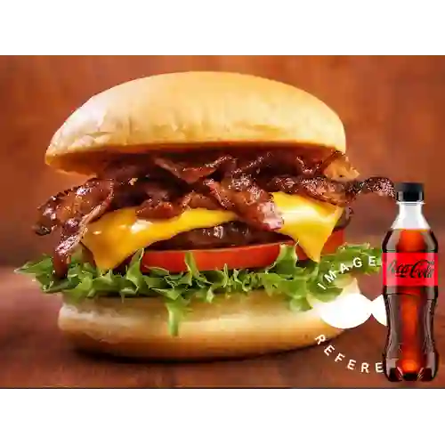 Hamburguesa Tocineta&Cebolla +Cocacola ZERO 400ml