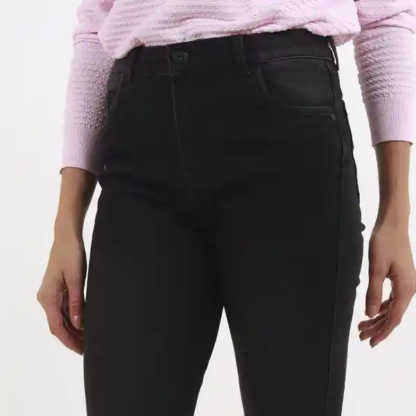 Jean Diva Tiro Medio Bota Recta Negro Talla 8 - 471794