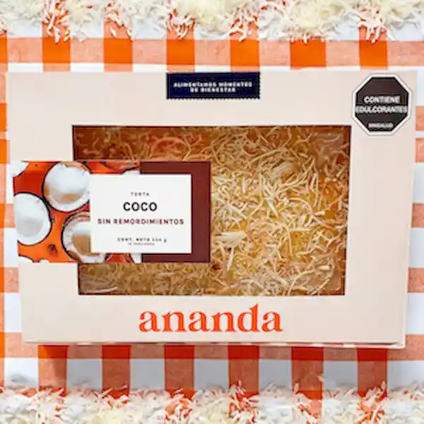 Ananda Torta de Coco Suave Sin Azúcar Adicionada Taller Dulce