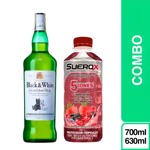 Combo Black & White 700 mL + Suerox Frutos Rojos