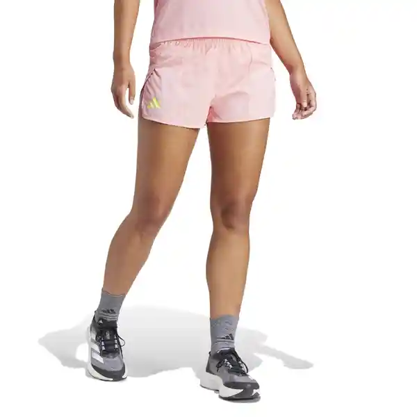 Adidas Short Adizero e Split Para Mujer Rosado Talla L