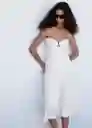 Vestido Saritas Off White Talla S Mujer Mango