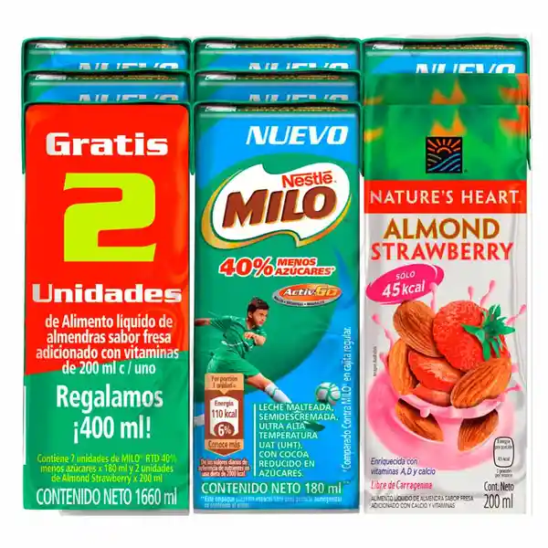 Milo Leche Achocolatada + Bebida Almendras