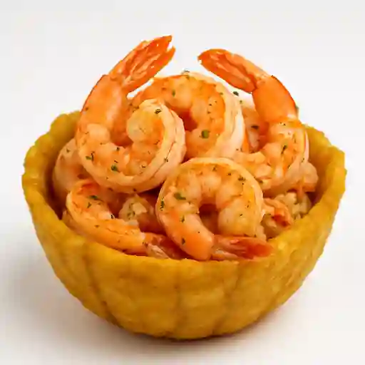 Canasta de Camarones Al Ajillo