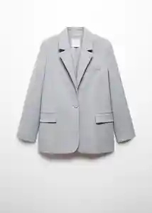Blazer Americana Rayita Gris Medio Vigoré Talla L Mujer Mango