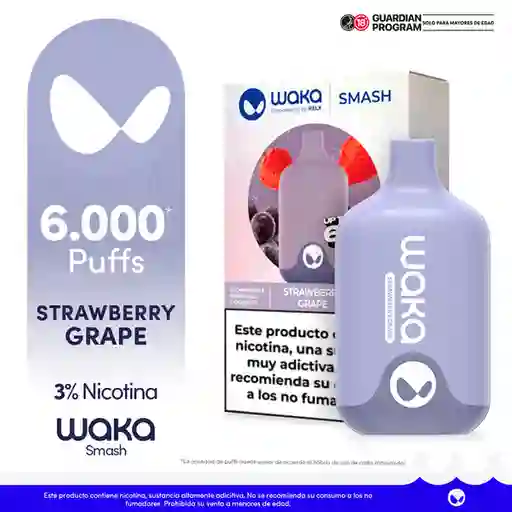 WAKA SMASH Vape Strawberry Grape-3% 6000 puff