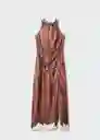 Vestido Rana Marrón Talla S Mujer Mango