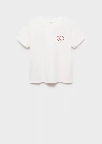 Camiseta Heart Off White Talla 20 Teen Niñas Mango