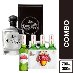 Combo Don Julio 70 Tequila Cristalino + Stella Artois 6 Und