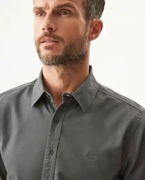 Camisa Dyed Twill Gris Foca Oscuro Talla M Chevignon