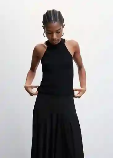 Top Lopez Negro Talla XL Mujer Mango