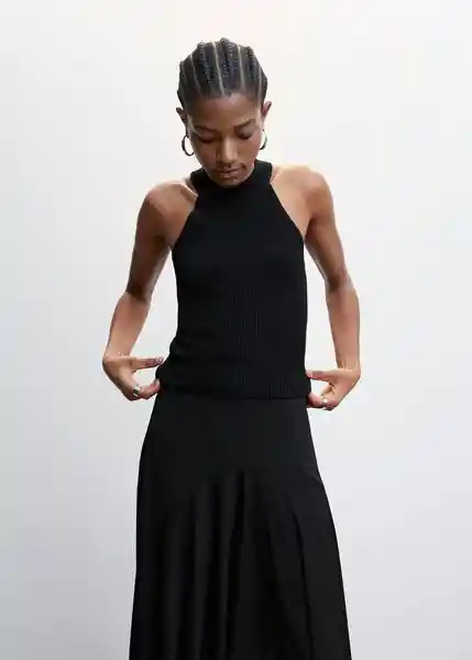 Top Lopez Negro Talla XL Mujer Mango