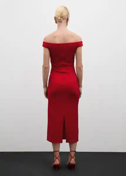 Vestido Fresa Rojo Talla S Mujer Mango