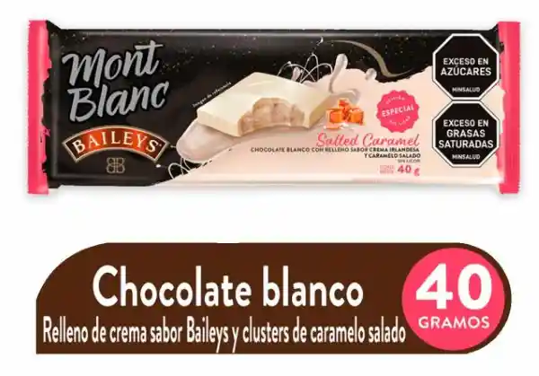 Montblanc Chocolate Blanco Relleno con Baileys y Caramelo Salado