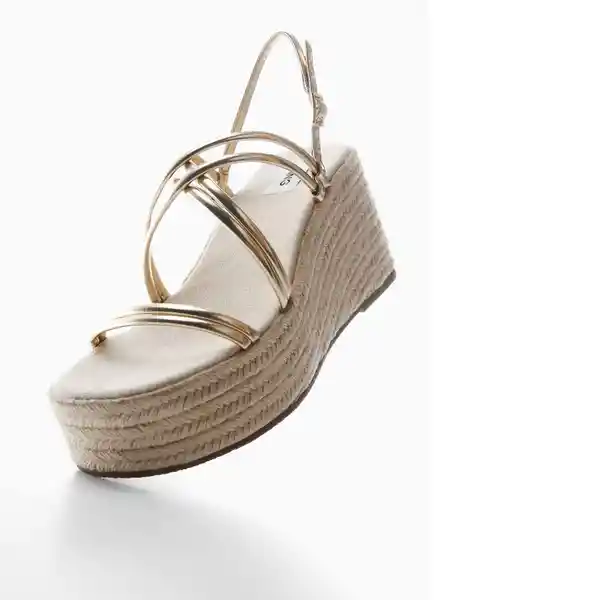 Sandalias Blancag Oro Talla 36 Niñas Mango