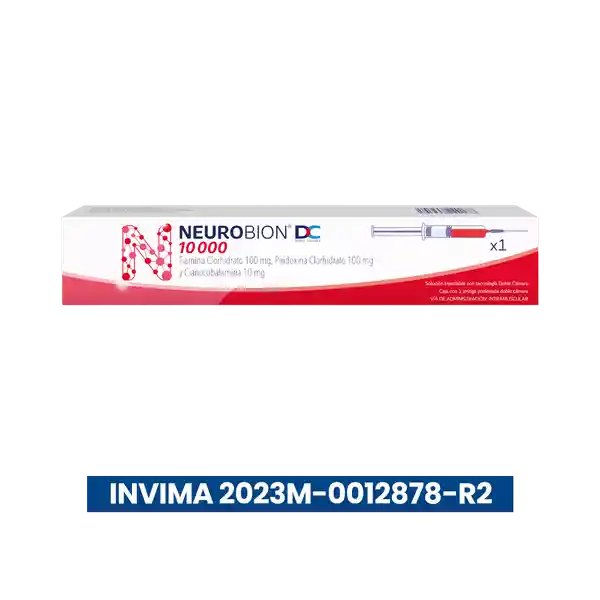 Neurobión DC Doble Camera 10000 Vitaminas Del Complejo B con Vitamina B1 Vitamina B6 y Vitamina B12 1 Jeringa Prellenada