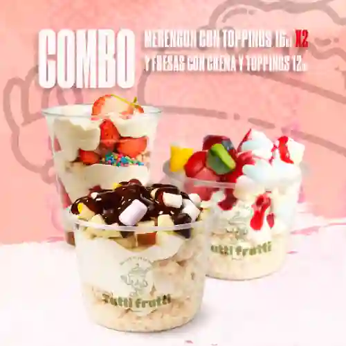 Combo X2 Merengones 16 Oz + Fresas con C
