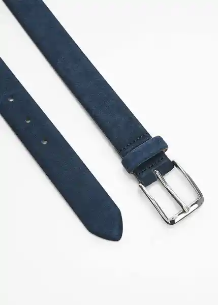 Cinturón Suede Navy Talla 91 Hombre Mango