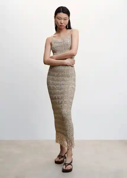 Vestido Flavita Gris Claro Vigoré Talla S Mujer Mango