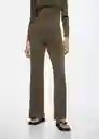 Pantalón Mariona Khaki Talla 18 Mujer Mango