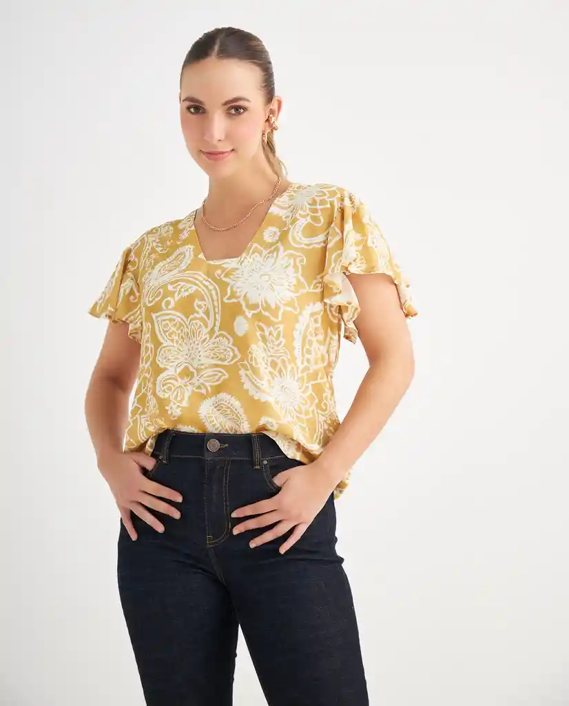 Camisa Amarillo Nugget Oscuro Talla L 619F043 Esprit