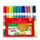 Plumones Bicolor Jumbo Faber Castell X12und