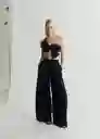 Pantalón Danielle Negro Talla 36 Mujer Mango