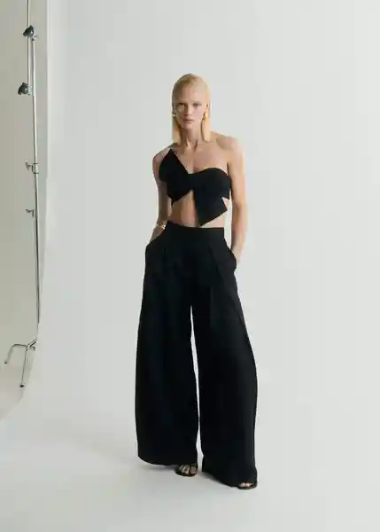 Pantalón Danielle Negro Talla 36 Mujer Mango